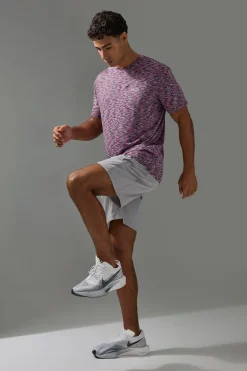 Man Active Lightweight Space Dye Marl Short Sleece T-shirt | BoohooMAN UK