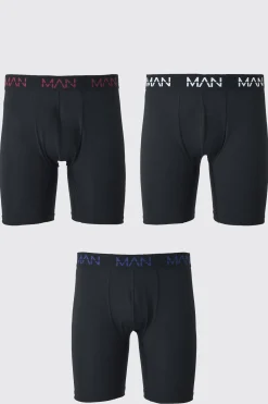 Man Active Long 7inch Performance Boxer 3pack | BoohooMAN UK