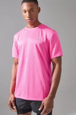 Man Active Marl Performance T-shirt | BoohooMAN UK