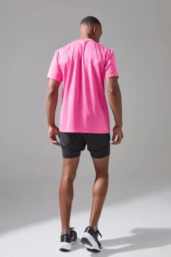 Man Active Marl Performance T-shirt | BoohooMAN UK