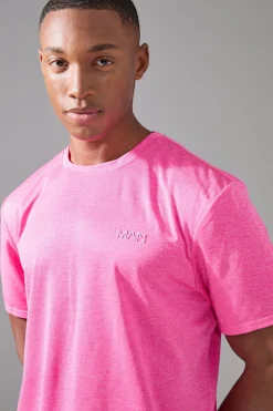 Man Active Marl Performance T-shirt | BoohooMAN UK