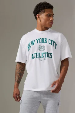 Man Active New York City Athletics Oversized T-shirt | BoohooMAN UK