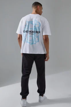 Man Active One More Rep Oversized T-shirt | BoohooMAN UK