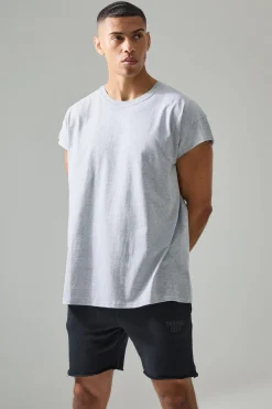Man Active Oversized Bronx Barbell Cut Off T-shirt | BoohooMAN UK