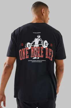 Man Active Oversized One More Rep T-shirt | BoohooMAN UK