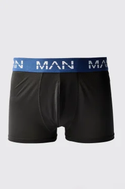 Man Active Performance 3 Pack Boxer Coloured Waistband | BoohooMAN UK