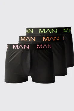 Man Active Performance 3 Pack Boxer Neon Logo | BoohooMAN UK