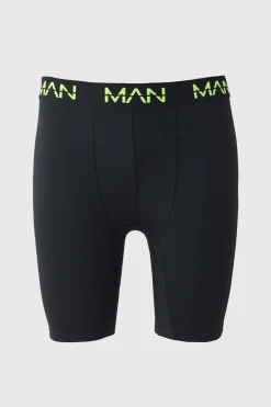 Man Active Performance 7inch Long 3 Pack Boxer Neon Logo | BoohooMAN UK