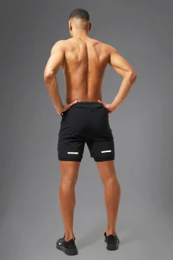 Man Active Performance Regular Fit 5inch 2-in-1 Shorts | BoohooMAN UK