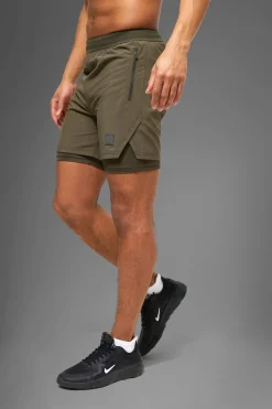 Man Active Performance Regular Fit 5inch 2-in-1 Shorts | BoohooMAN UK