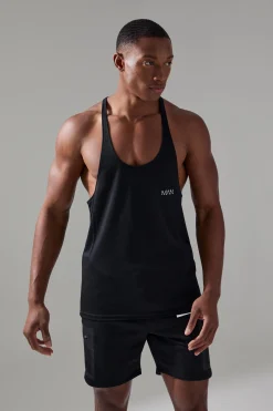 Man Active Performance Reg Fit Stringer Vest | BoohooMAN UK