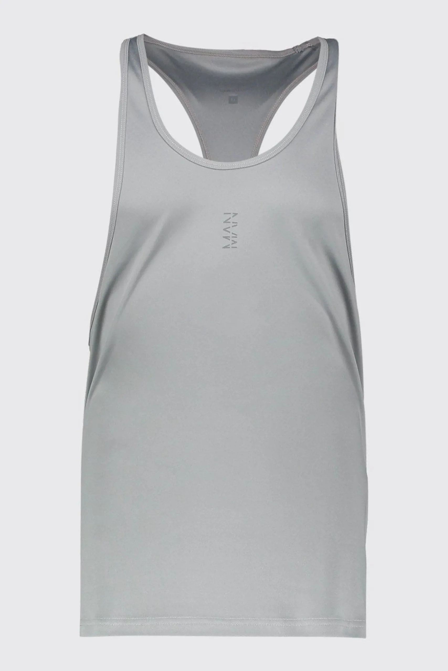 Man Active Poly Gym Regular Fit Racer Vest | BoohooMAN UK