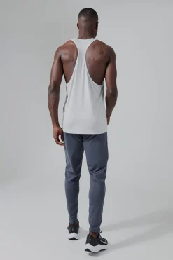 Man Active Poly Reg Fit Racer Vest | BoohooMAN UK