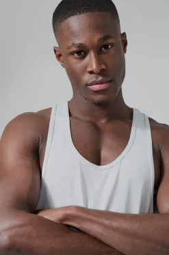 Man Active Poly Reg Fit Racer Vest | BoohooMAN UK