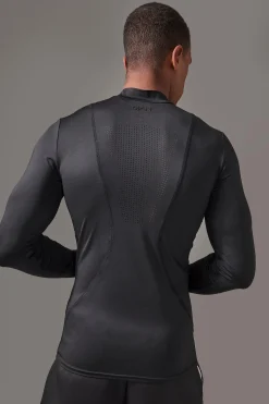 Man Active Pro Long Sleeve High Neck Perforated Base Layer | BoohooMAN UK