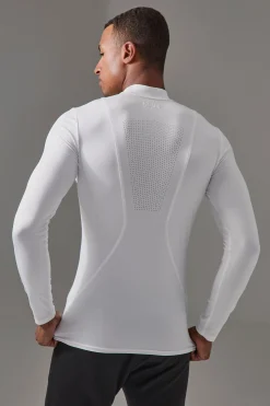 Man Active Pro Long Sleeve High Neck Perforated Base Layer | BoohooMAN UK