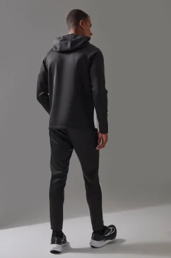 Man Active Pro Regular Fit Zip Thru Hooded Track Top | BoohooMAN UK