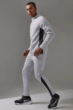Man Active Pro Zip Thru Hooded Track Top Tracksuit | BoohooMAN UK