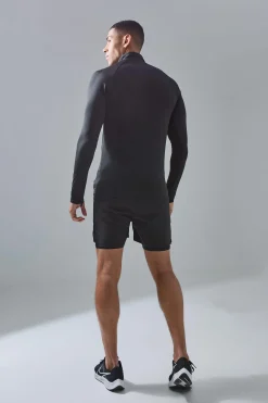 Man Active Quarter Zip 2-in-1 Short Tracksuit | BoohooMAN UK
