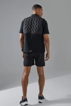 Man Active Quilted Funnel Neck Gilet | BoohooMAN UK