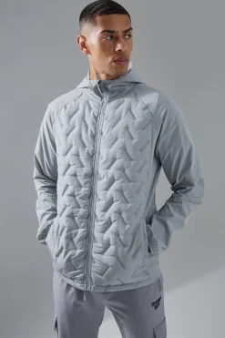 Man Active Quilted Hooded Jacket | BoohooMAN UK