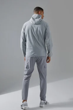 Man Active Quilted Hooded Jacket | BoohooMAN UK
