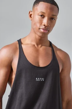 Man Active Raw Edge Jersey Reg Fit Stringer Vest | BoohooMAN UK