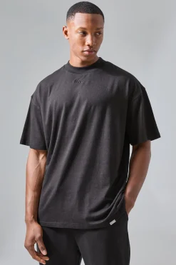 Man Active Rest Day Oversized Extended Neck T-shirt | BoohooMAN UK