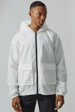 Man Active Ripstop Nylon Utility Windbreaker | BoohooMAN UK