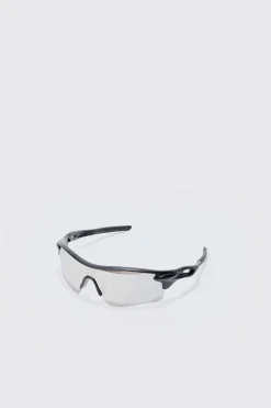 Man Active Rubberised Mirrored Sunglasses | BoohooMAN UK