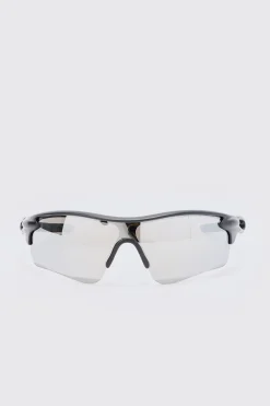 Man Active Rubberised Mirrored Sunglasses | BoohooMAN UK