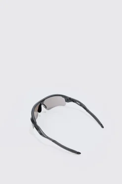 Man Active Rubberised Mirrored Sunglasses | BoohooMAN UK