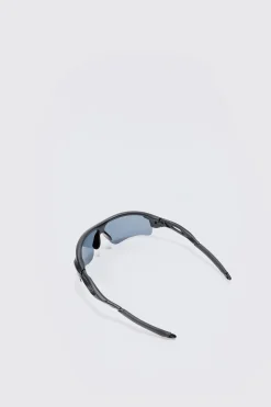Man Active Rubberised Smoke Lense Sunglasses | BoohooMAN UK
