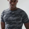 Man Active Seamless Camo Muscle Fit T-shirt | BoohooMAN UK