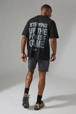 Man Active Stepping Up The Fitness Game Oversized T-shirt | BoohooMAN UK