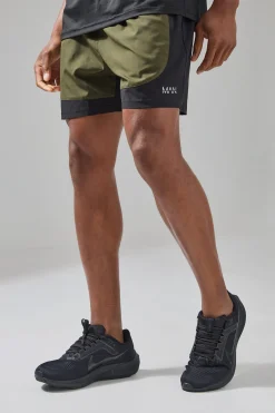 Man Active Stretch Woven Colour Block 5inch Short | BoohooMAN UK