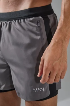 Man Active Stretch Woven 5inch 2in1 Short | BoohooMAN UK