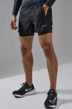Man Active Stretch Woven 5inch 2in1 Short | BoohooMAN UK