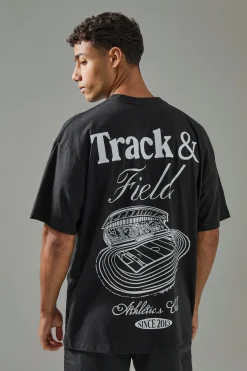 Man Active Track & Field Oversized T-shirt | BoohooMAN UK