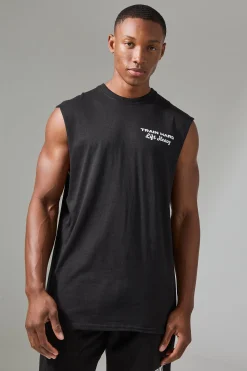 Man Active Train Hard Lift Heavy Regular Fit Tank | BoohooMAN UK