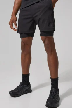 Man Active Training Dept 5inch 2-in-1 Regular Fit Shorts | BoohooMAN UK