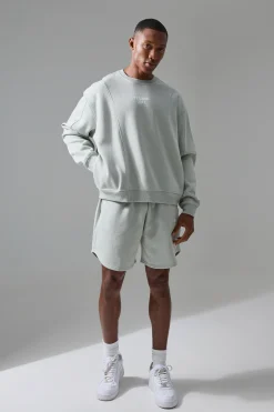 Man Active Training Dept Boxy Sweatshirt Short Tracksuit | BoohooMAN UK