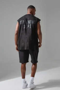 Man Active Training Dept Oversized 5inch Embossed Short | BoohooMAN UK