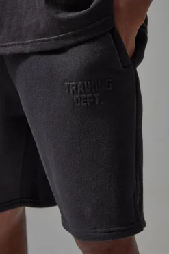 Man Active Training Dept Oversized 5inch Embossed Short | BoohooMAN UK