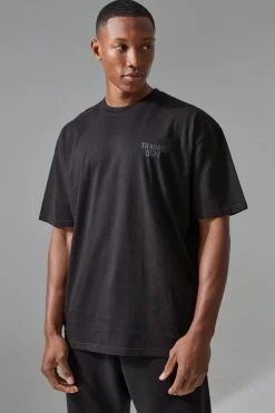 Man Active Training Dept Oversized Embossed T-shirt | BoohooMAN UK