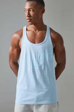 Man Active Training Dept Jersey Regular Fit Stringer Vest | BoohooMAN UK