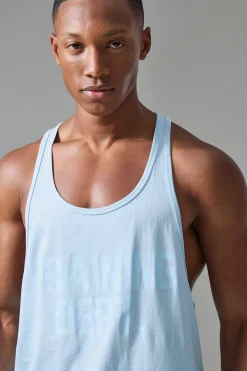 Man Active Training Dept Jersey Regular Fit Stringer Vest | BoohooMAN UK
