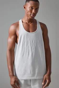 Man Active Training Dept Jersey Reg Fit Stringer Vest | BoohooMAN UK