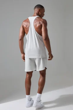 Man Active Training Dept Jersey Reg Fit Stringer Vest | BoohooMAN UK