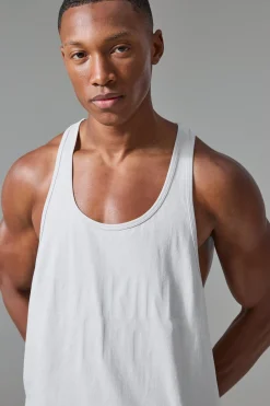 Man Active Training Dept Jersey Reg Fit Stringer Vest | BoohooMAN UK
